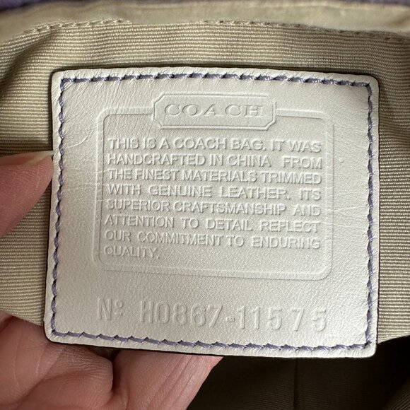 Coach Lavender Iris White Signature Hampton Small Hobo Bag Canvas Y2K 11575 - Picture 3 of 15